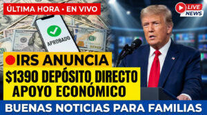 El IRS anuncia un pago de ayuda de $1390